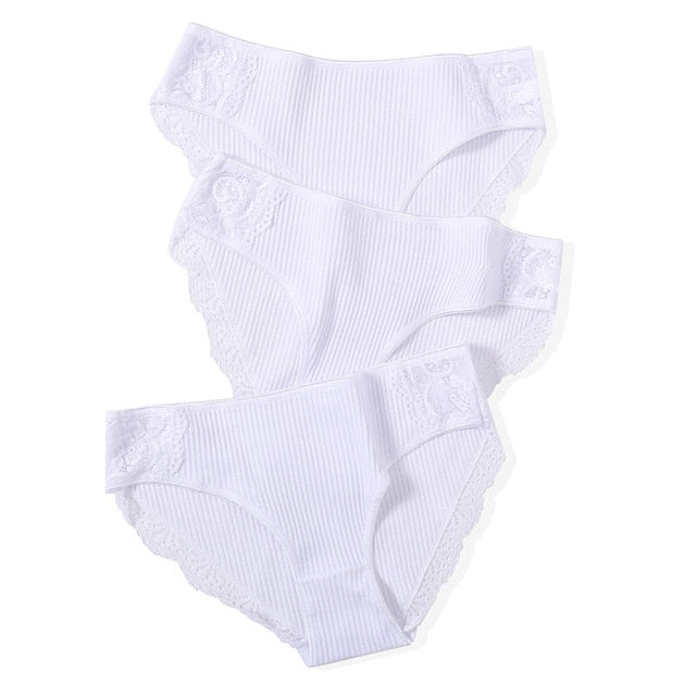 TEEK - 3 Piece Panty sets UNDERWEAR theteekdotcom White 3Pcs US XL/ Asian Tag XXL 