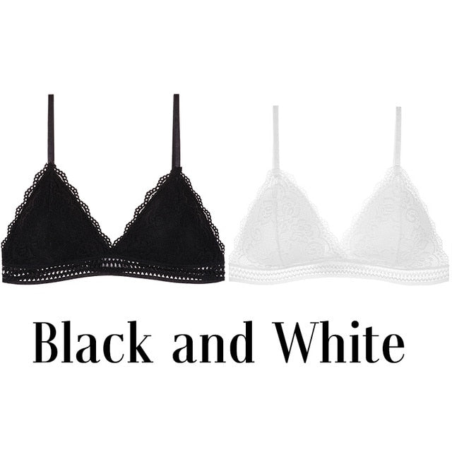 TEEK - Simple Lace Tri Bra | Multi-Options BRA theteekdotcom 1 black and 1white  