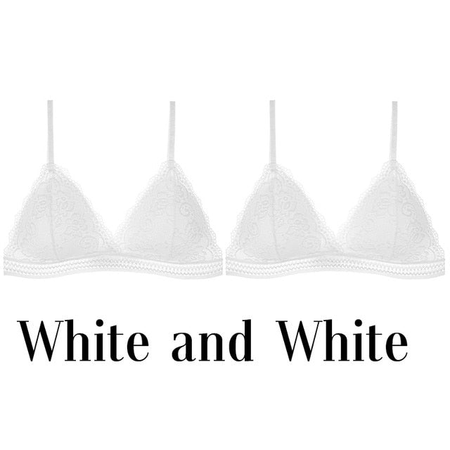 TEEK - Simple Lace Tri Bra | Multi-Options BRA theteekdotcom 2 pcs white  