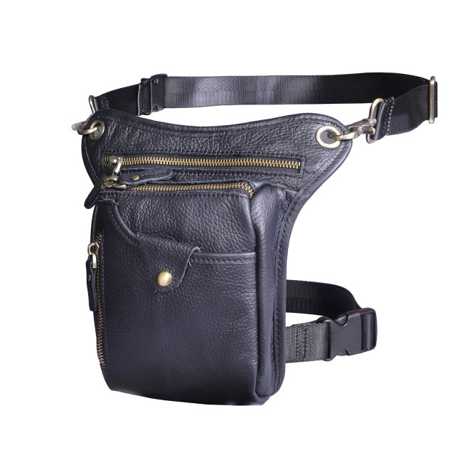 TEEK - Genuine Leather Mens Leg Bag | Variety Colors BAG theteekdotcom black  