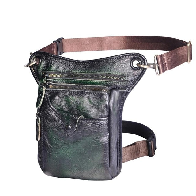 TEEK - Genuine Leather Mens Leg Bag | Variety Colors BAG theteekdotcom Green  