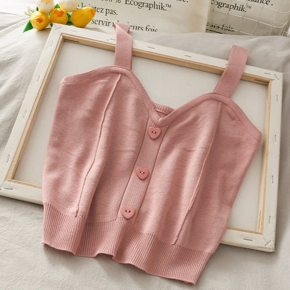 TEEK - Diary Crop Sweater Tank TOPS theteekdotcom style 1 pink One Size 