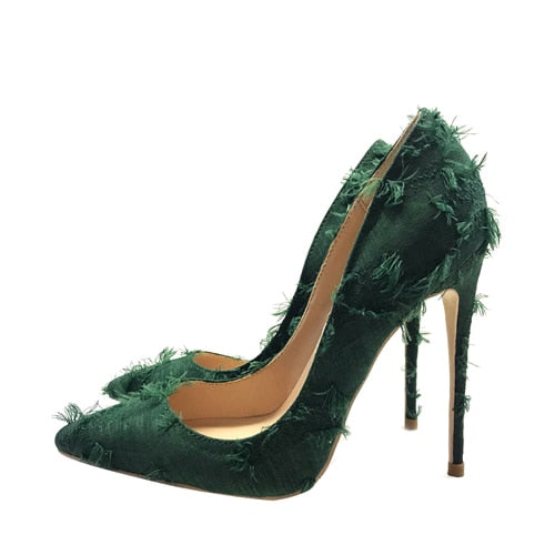 TEEK - Ruffle My Steppers Pumps | Various Colors/Heights SHOES theteekdotcom green-3.15in 8 