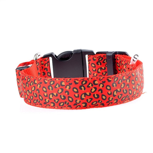 TEEK - Light Up Leopard LED Dog Collar PET SUPPLIES theteekdotcom Red XS 28-38cm 