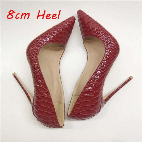 TEEK - Red Scale Heels | Various Heights/Flat SHOES theteekdotcom 3.15in 6.5 