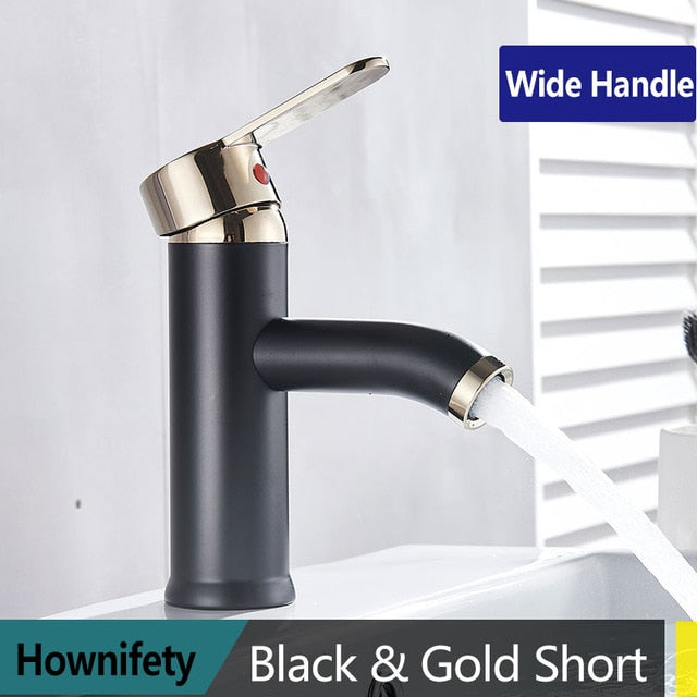 TEEK - Black Stainless Steel Hot/Cold Single Simple Lever Faucet KITCHEN TOOLS theteekdotcom black gold short  