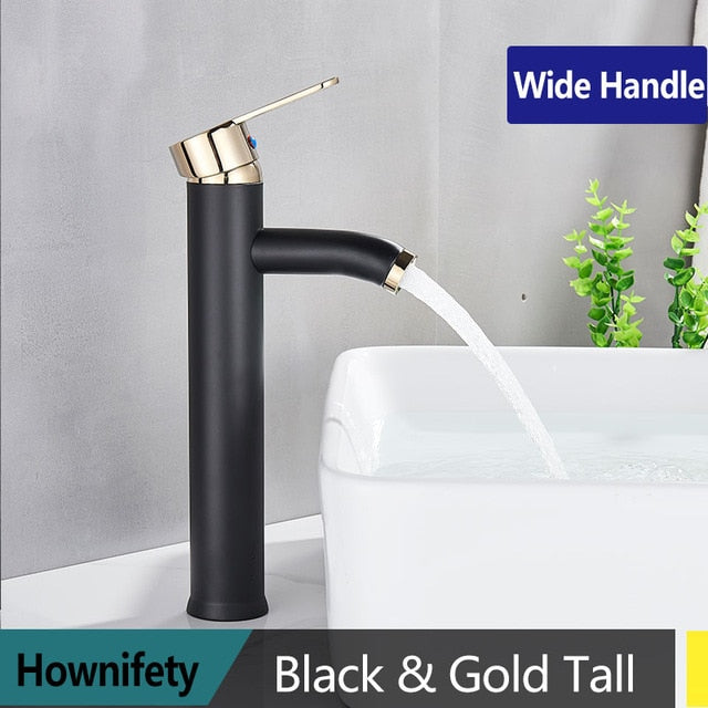 TEEK - Black Stainless Steel Hot/Cold Single Simple Lever Faucet KITCHEN TOOLS theteekdotcom black gold tall  