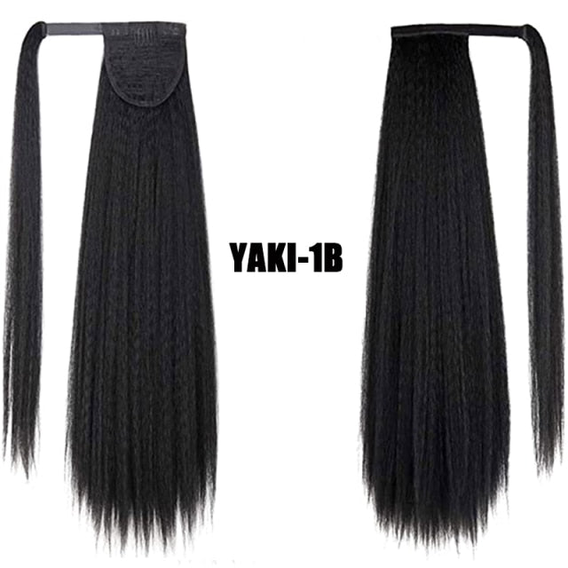 TEEK - 24in Kinky Straight Long Ponytail Hair Extension HAIR theteekdotcom YAKI-1B 24inches 