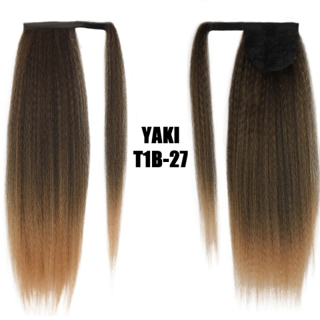 TEEK - 24in Kinky Straight Long Ponytail Hair Extension HAIR theteekdotcom YAKI-T1B-27 24inches 