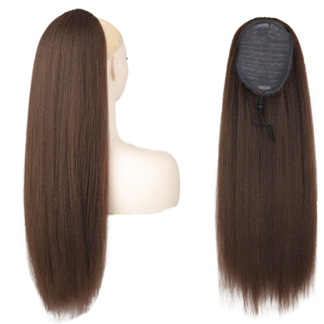 TEEK - 24in Kinky Straight Long Ponytail Hair Extension HAIR theteekdotcom TANLIWANGZHI-4 24inches 