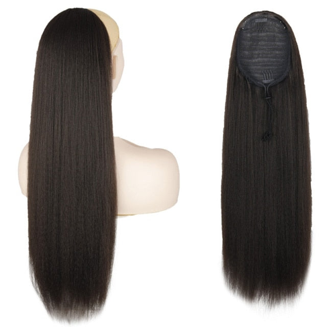 TEEK - 24in Kinky Straight Long Ponytail Hair Extension HAIR theteekdotcom TANLIWANGZHI-2 24inches 