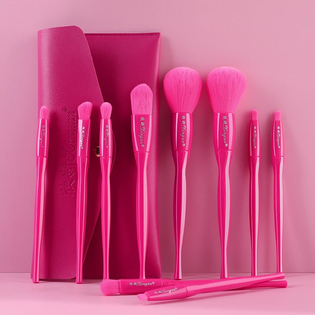TEEK - Various 10 pcs Monochrome Candy Color Makeup Brush Sets MAKEUP theteekdotcom D  