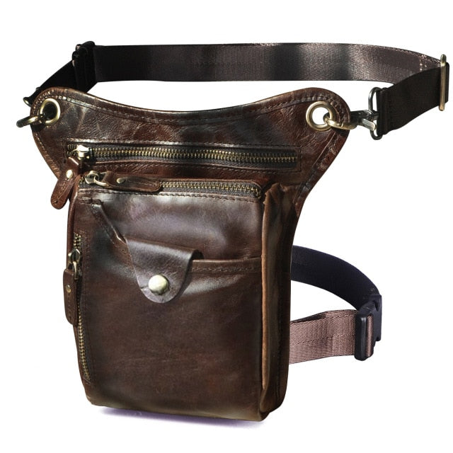 TEEK - Genuine Leather Mens Leg Bag | Variety Colors BAG theteekdotcom coffee  