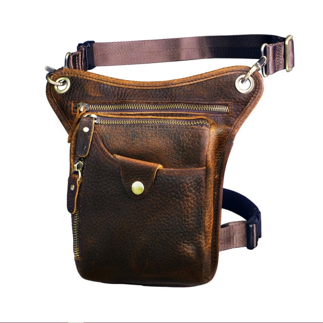 TEEK - Genuine Leather Mens Leg Bag | Variety Colors BAG theteekdotcom dark brown 2  