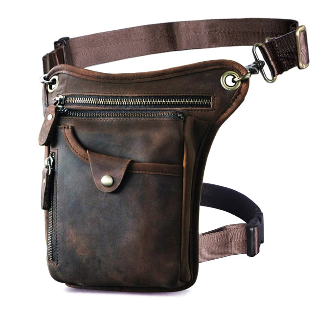 TEEK - Genuine Leather Mens Leg Bag | Variety Colors BAG theteekdotcom dark brown  