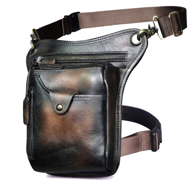TEEK - Genuine Leather Mens Leg Bag | Variety Colors BAG theteekdotcom dark coffee  