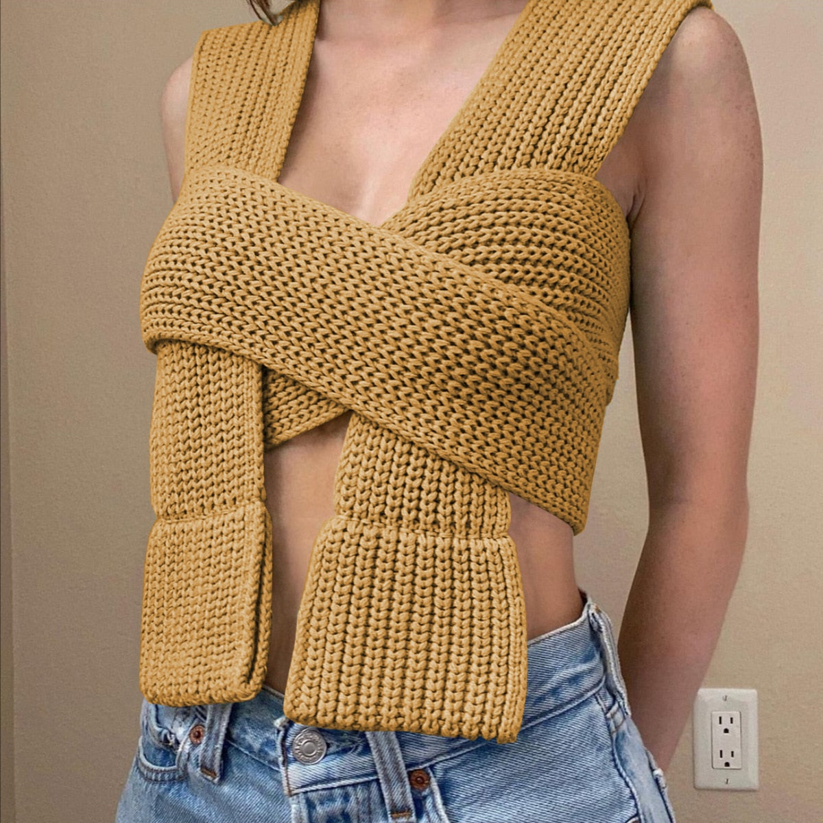 TEEK - Knitted Tie Sweater Vest TOPS theteekdotcom   
