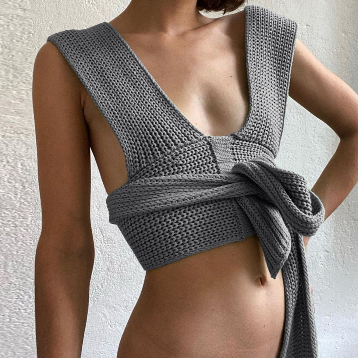 TEEK - Knitted Tie Sweater Vest TOPS theteekdotcom   