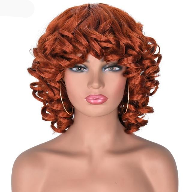 TEEK - Cute Kinky Curl Short Wig With Bangs | Synthetic Glueless Variety HAIR theteekdotcom 350R 14inches 