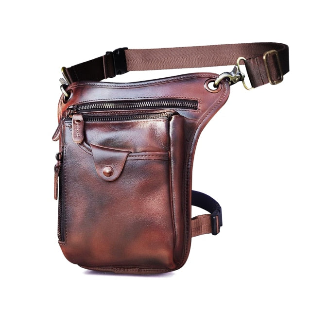 TEEK - Genuine Leather Mens Leg Bag | Variety Colors BAG theteekdotcom Burgundy  