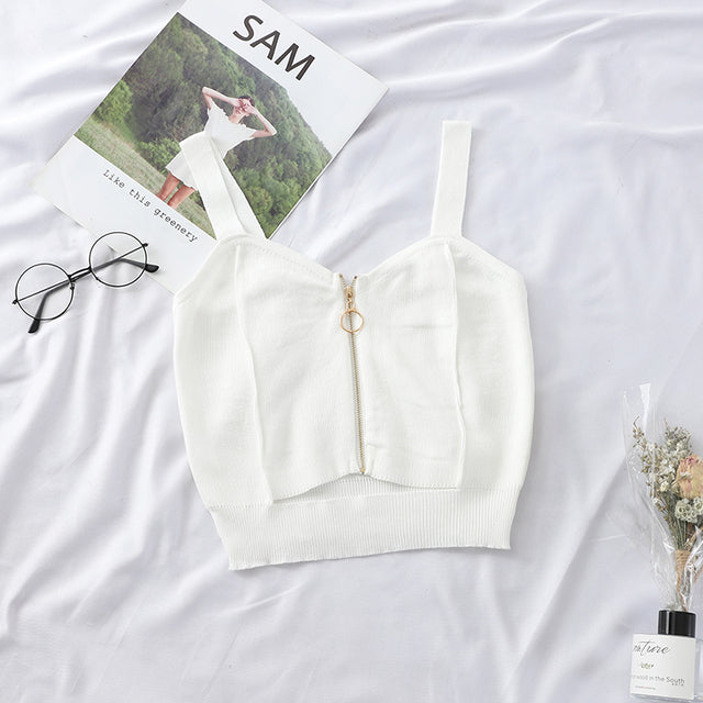 TEEK - Diary Crop Sweater Tank TOPS theteekdotcom style 3 white One Size 