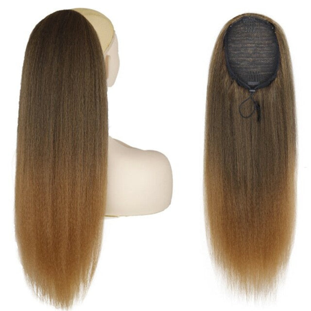 TEEK - 24in Kinky Straight Long Ponytail Hair Extension HAIR theteekdotcom TANLIWANGZHI-T1B27 24inches 