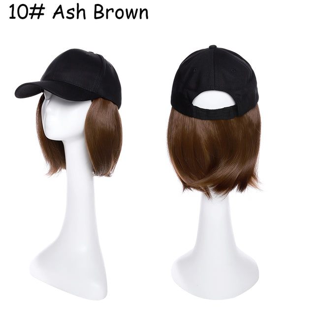 TEEK - Detachable Straight Bob Baseball Cap Wig HAIR theteekdotcom Ash Brown 6inches 