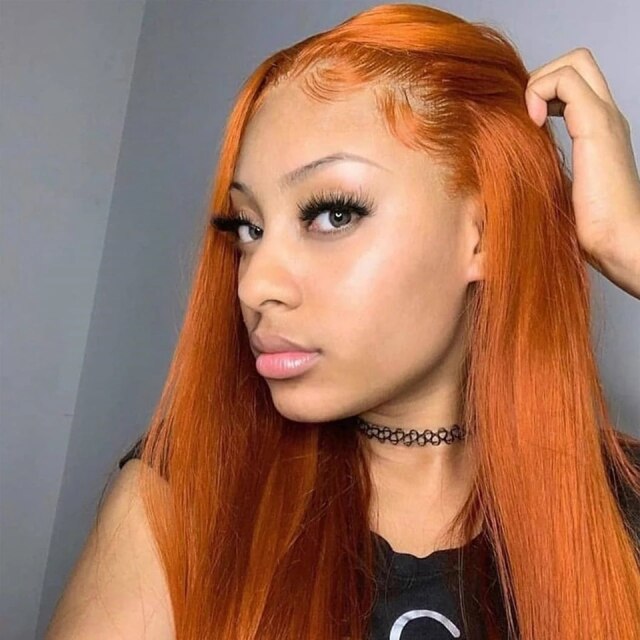 TEEK - Orange Ginger Plucked Brazilian 180% Lace Wig HAIR theteekdotcom Straight 24inches 150