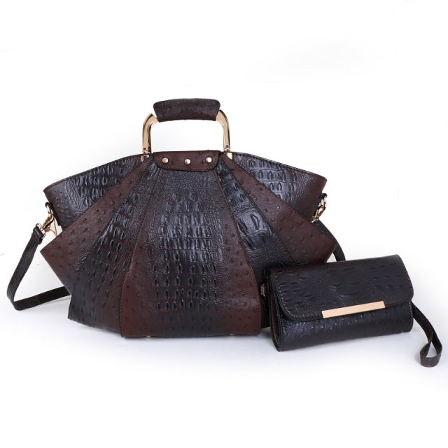TEEK - Textured Shell Bag Set BAG theteekdotcom Dark Brown  