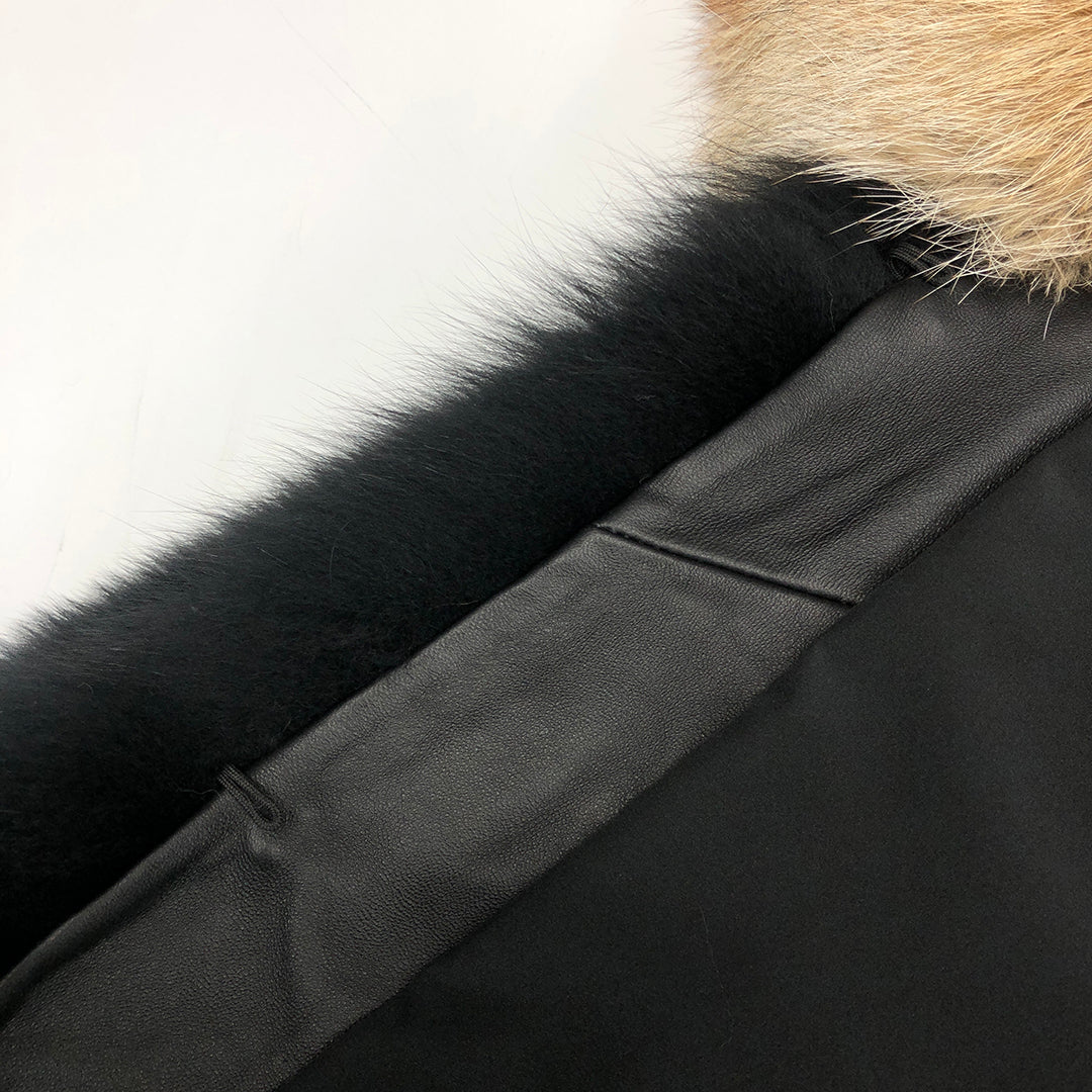 TEEK - Womens Split Stripes Fur Jacket  TEEK   
