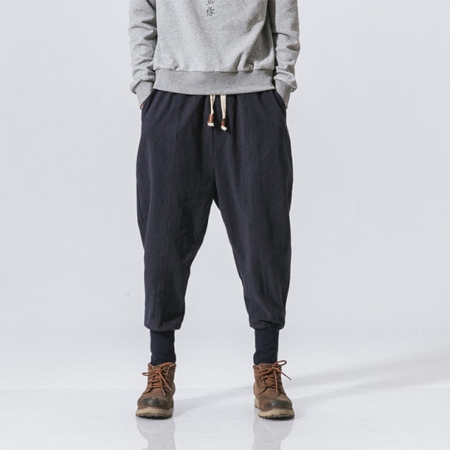 TEEK - Pocketed Streetwear Casual Cuff Pants PANTS theteekdotcom XL NavyBlue 