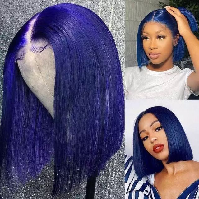 TEEK - Be Bomb Straight Smooth Wig | Various Colors HAIR theteekdotcom blue 12inchs 150 Density 4x4 wig