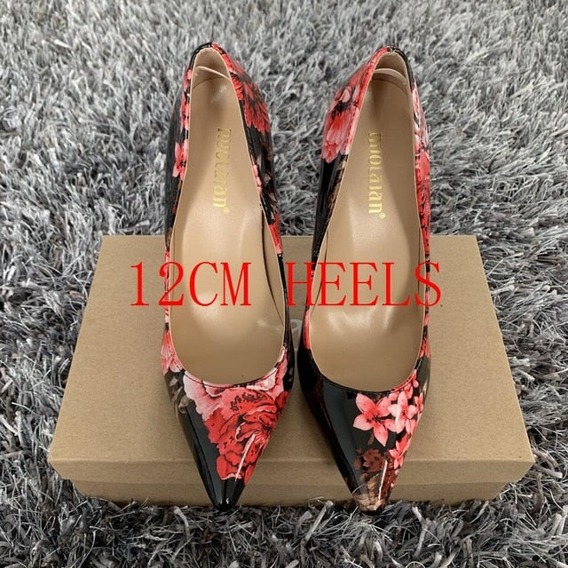 TEEK - Floral Fixation Heels | Various Colors Heights/Flat SHOES theteekdotcom HDD-AL red12cm 4 