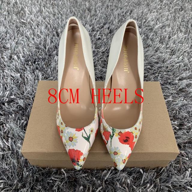TEEK - Floral Fixation Heels | Various Colors Heights/Flat SHOES theteekdotcom HDD-AL white8cm 4 
